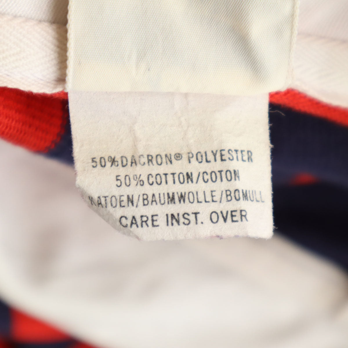 CAMPUS キャンパス 80s ヴィンテージ USA製 ボーダー柄 長袖 ポロシャツ XL レッド メンズ