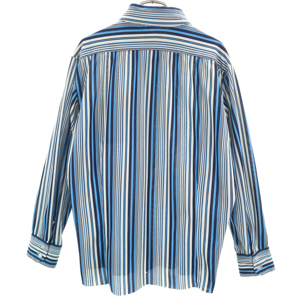 ダーウィン 60s 70s ヴィンテージ 日本製 ストライプ柄 長袖 ボックスカット シャツ ブルー メンズ