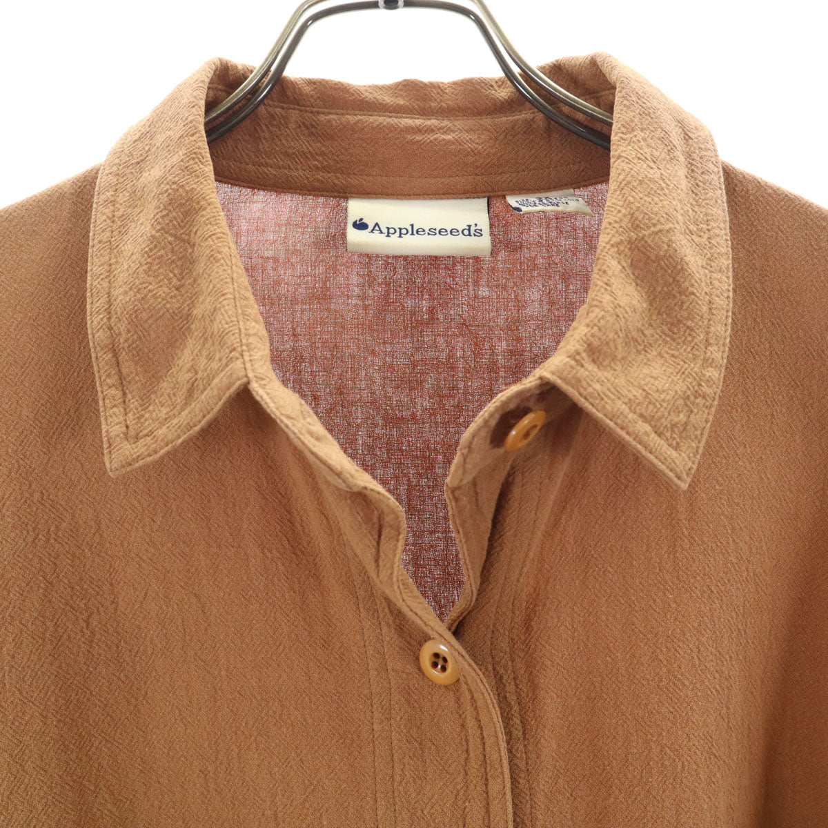 Appleseed's 90s 00s ビッグサイズ オールド 長袖 コットンシャツ 2XL ブラウン レディース