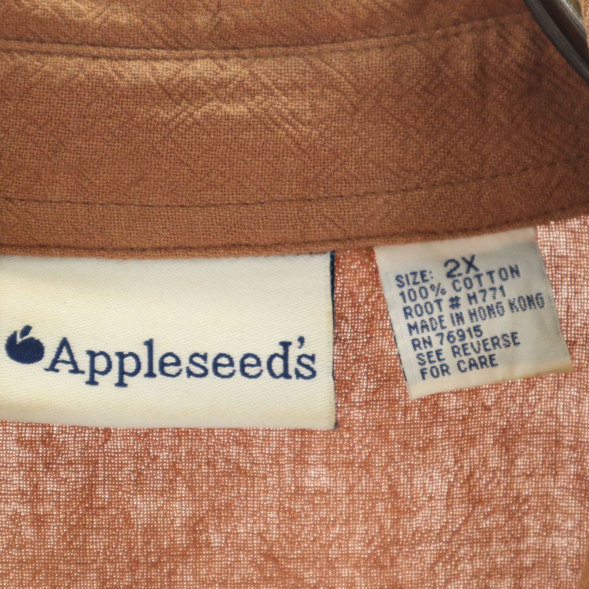 Appleseed's 90s 00s ビッグサイズ オールド 長袖 コットンシャツ 2XL ブラウン レディース