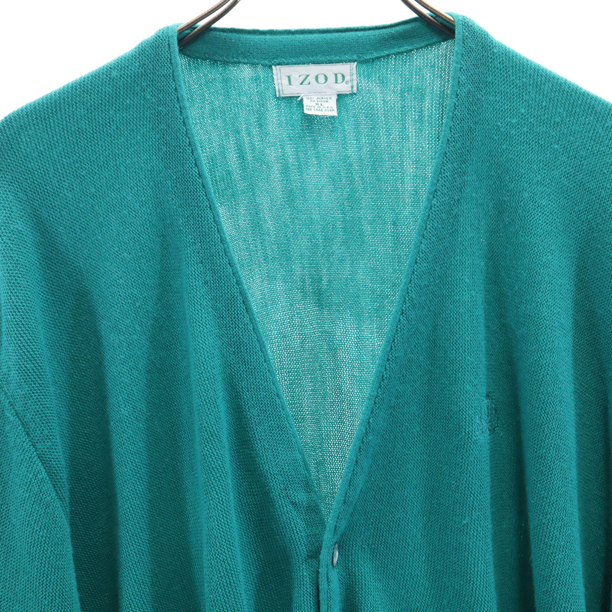 IZOD アイゾッド 90s オールド USA製 長袖 カーディガン XL グリーン メンズ