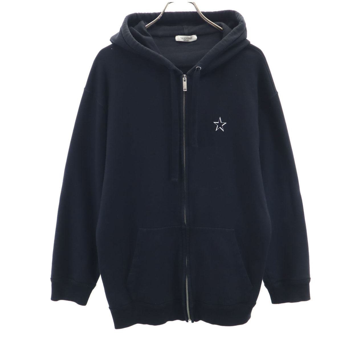 VALENTINO ヴァレンティノ イタリア製 長袖 ジップパーカー S ブラック メンズ