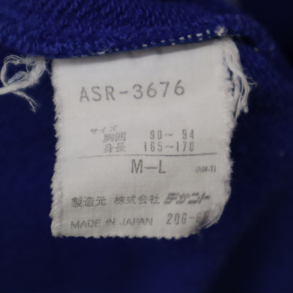 adidas アディダス 80s ヴィンテージ デサント製 トレフォイルロゴ 長袖 ハーフジップ スウェット M-L ブルー メンズ