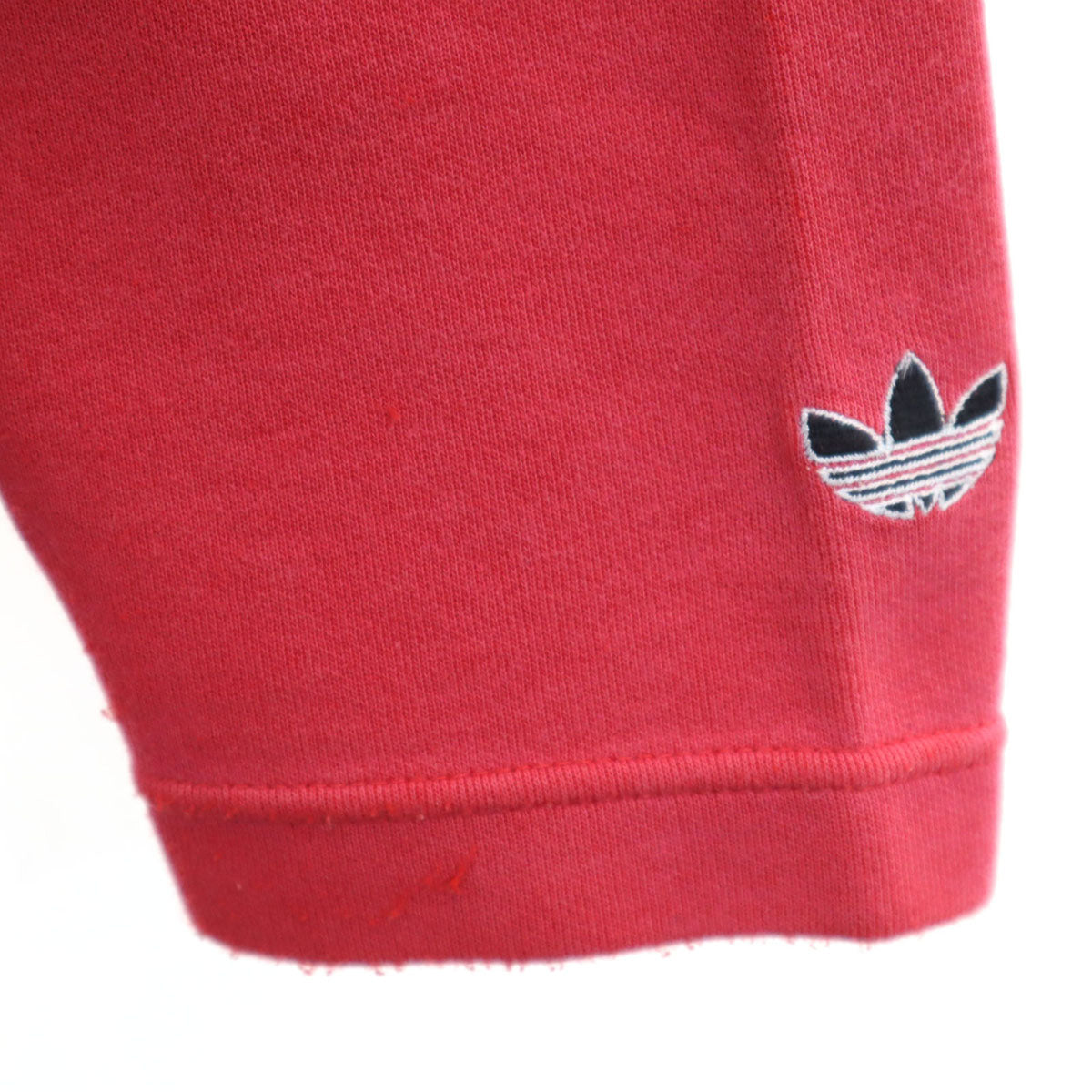 adidas アディダス 80s ヴィンテージ デサント製 トレフォイルロゴ ボーダー柄 長袖 パーカー M-L レッド メンズ