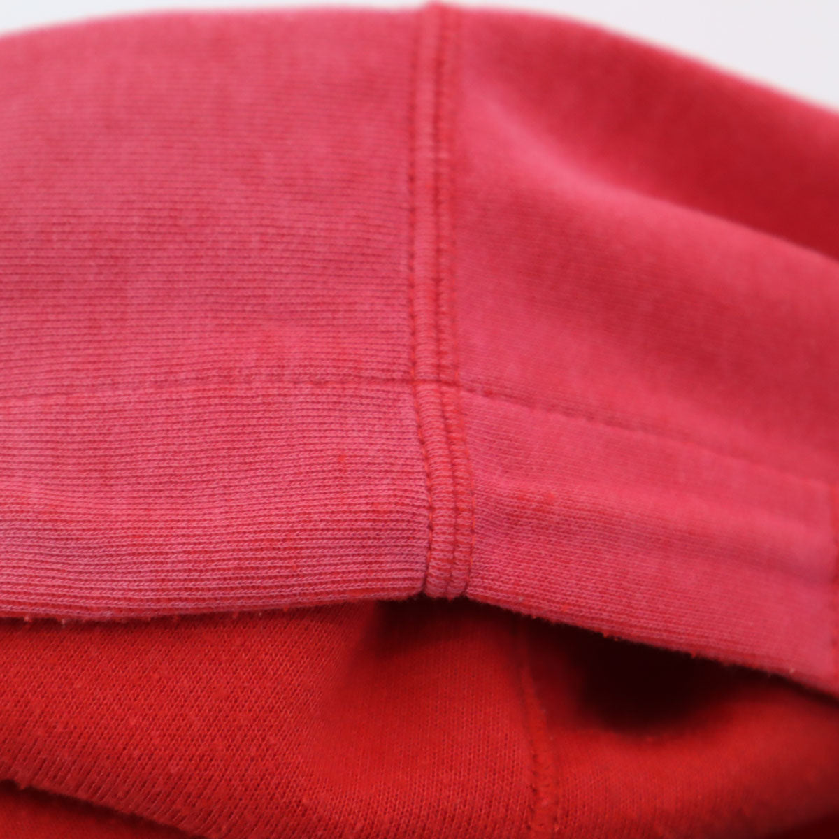 adidas アディダス 80s ヴィンテージ デサント製 トレフォイルロゴ ボーダー柄 長袖 パーカー M-L レッド メンズ