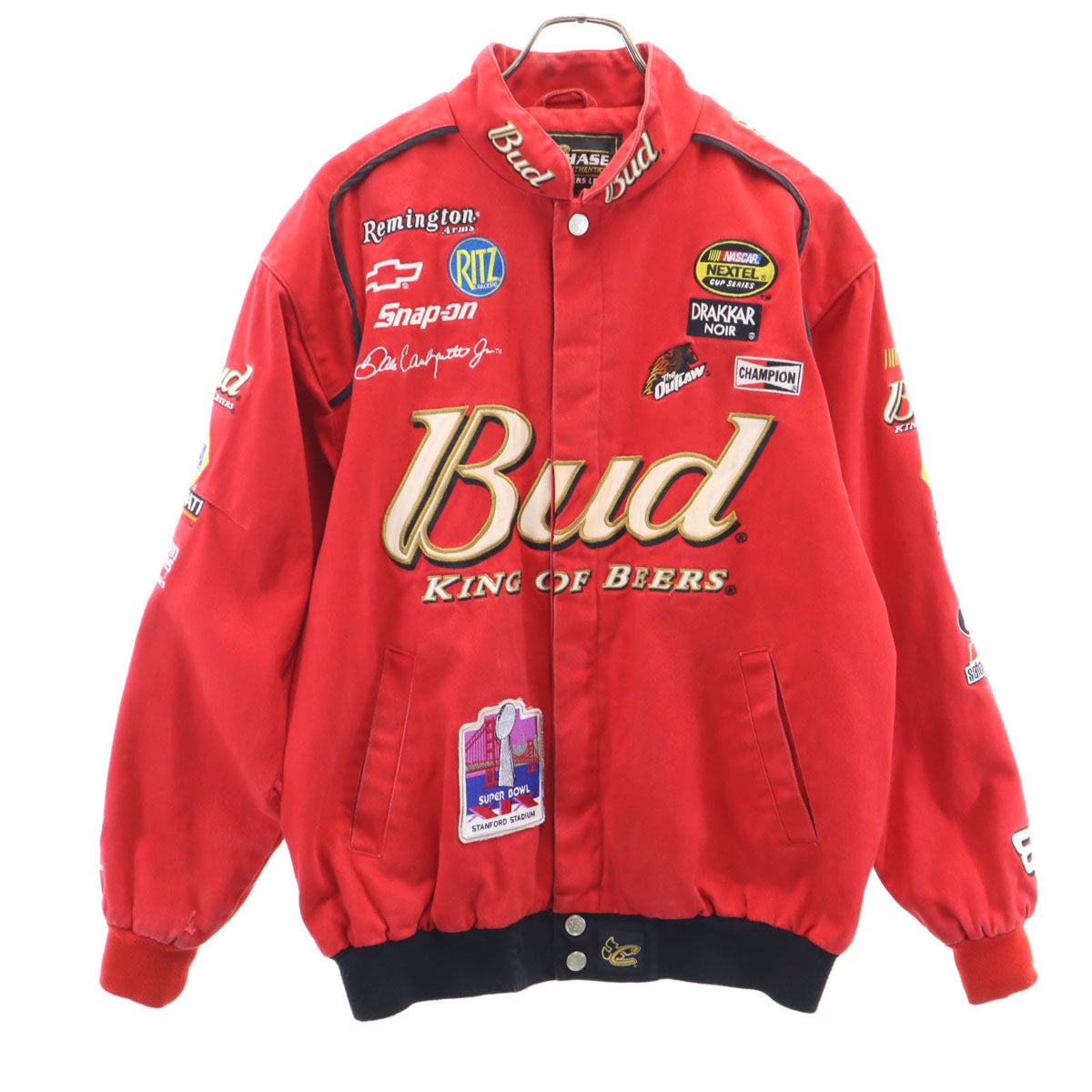 チェイス バドワイザー 企業ロゴ レーシング ジャケット M レッド メンズ