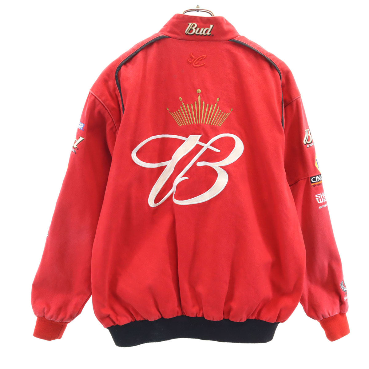 チェイス バドワイザー 企業ロゴ レーシング ジャケット M レッド メンズ