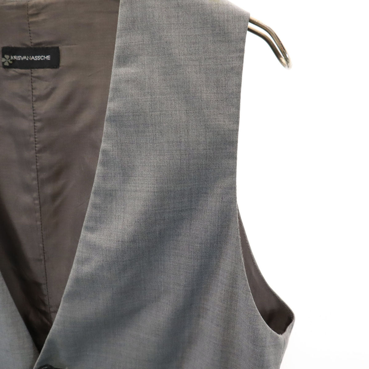 KRIS VAN ASSCHE クリスヴァンアッシュ Vネック ジレベスト 46 グレー メンズ