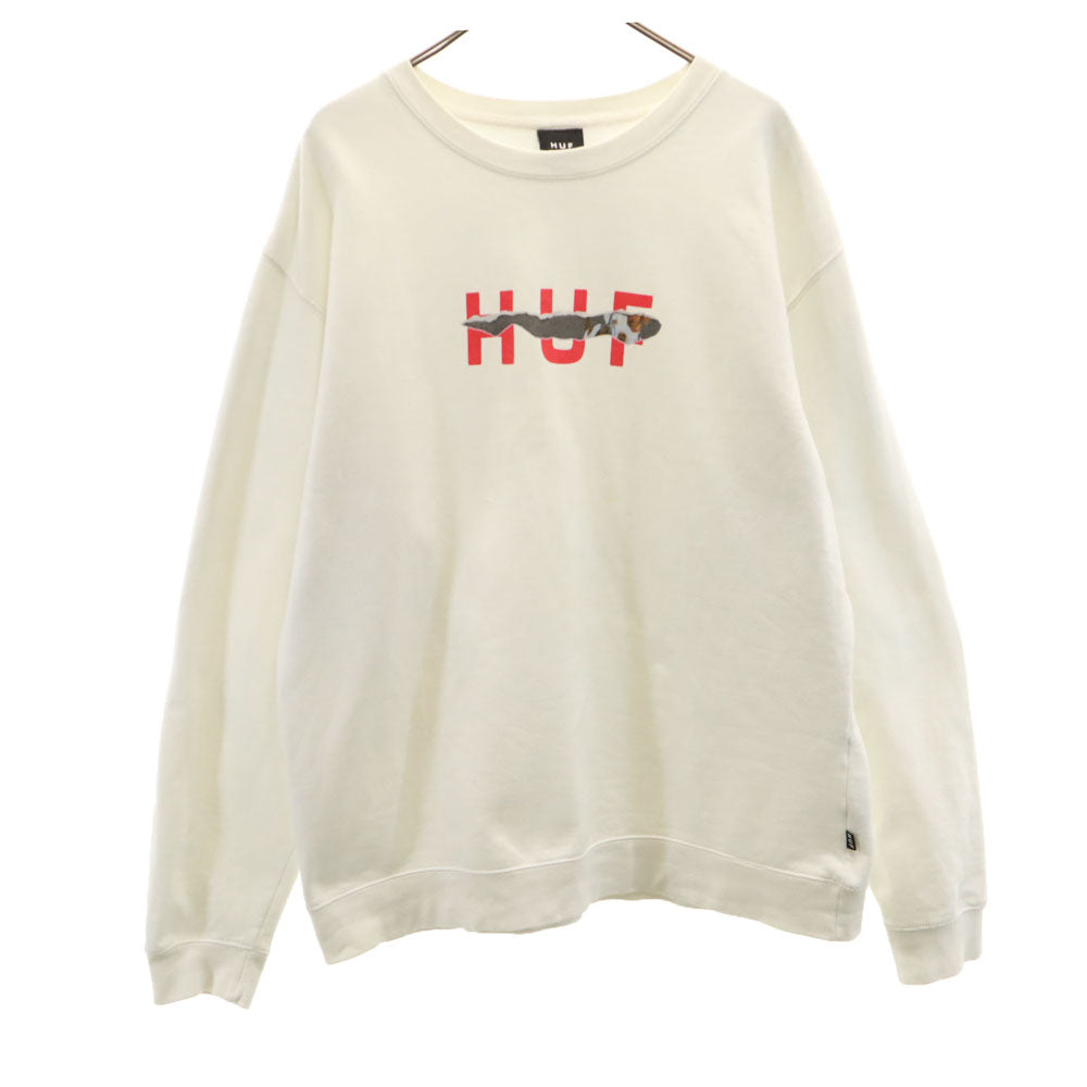 ハフ 長袖 スウェット トレーナー XL ホワイト HUF メンズ
