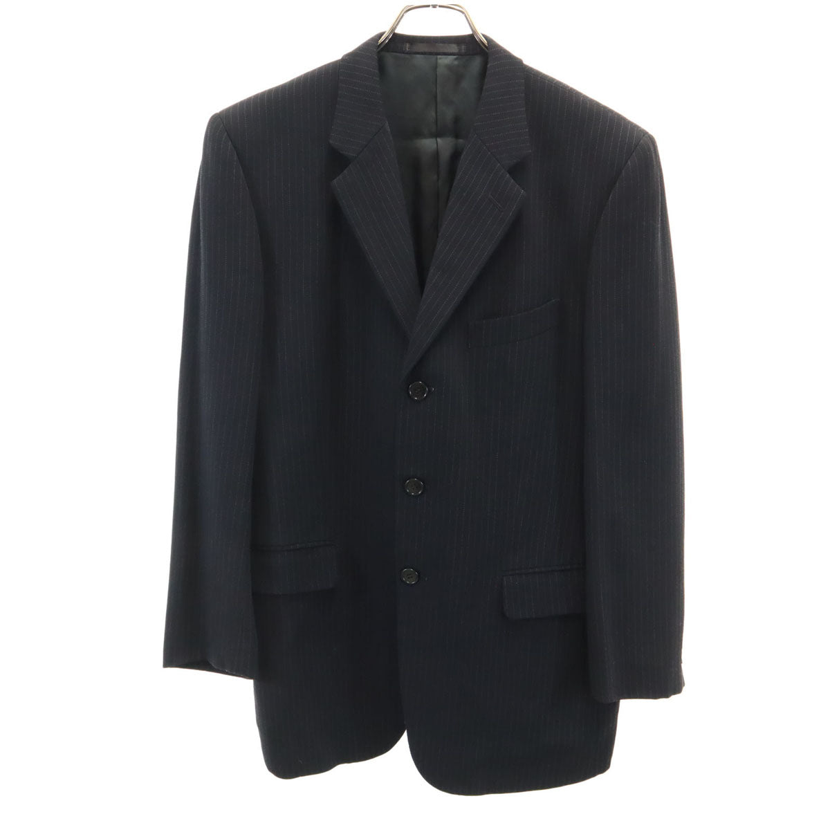 Paul Smith LONDON ポールスミスロンドン 日本製 ストライプ柄 テーラードジャケット L ブラック ブレザー メンズ