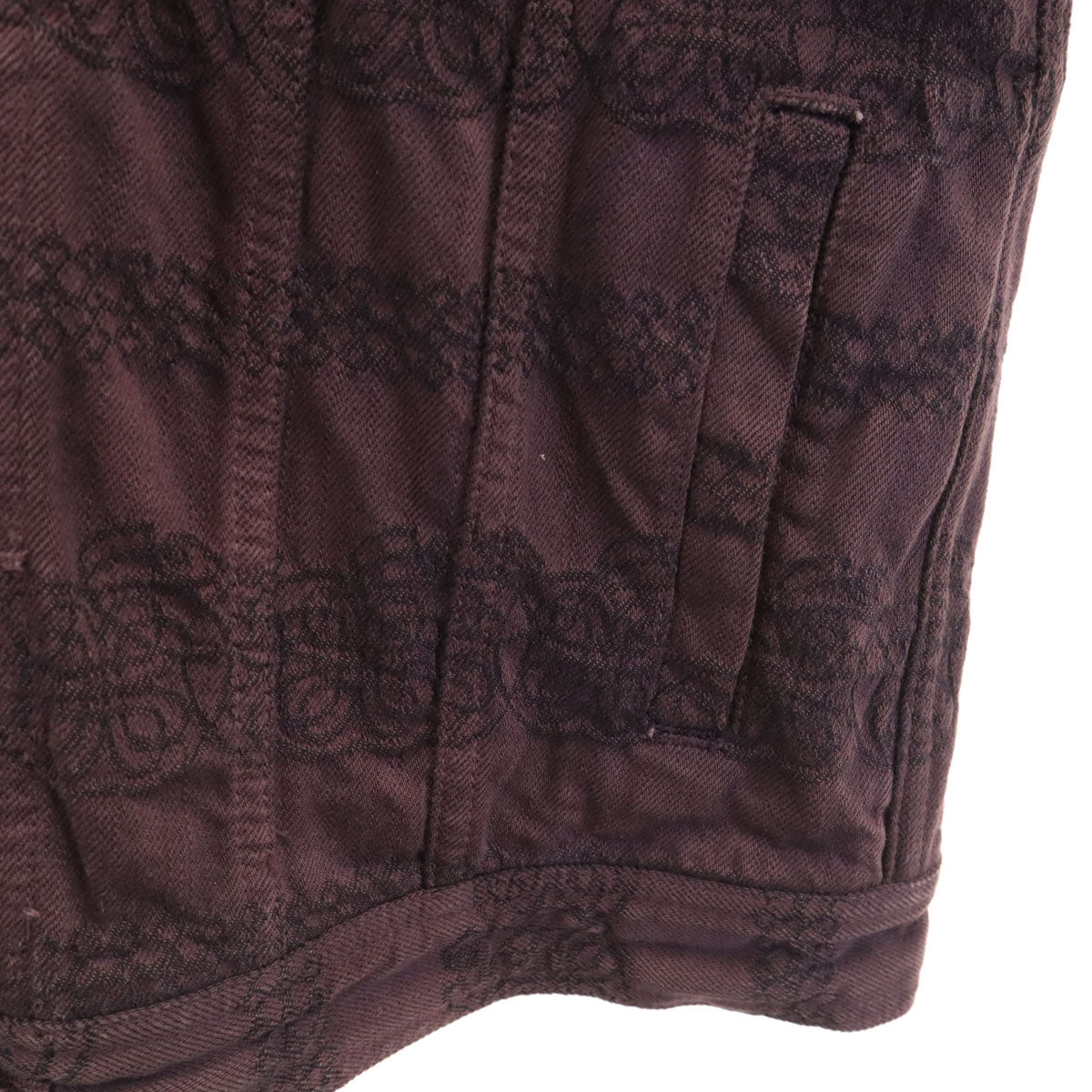 SHAREEF シャリーフ 日本製 総柄 トラッカー ジャケット 1 ボルドー メンズ