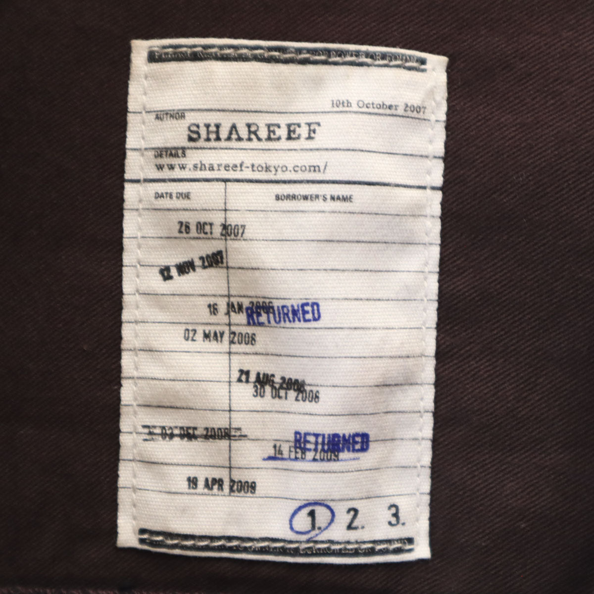 SHAREEF シャリーフ 日本製 総柄 トラッカー ジャケット 1 ボルドー メンズ