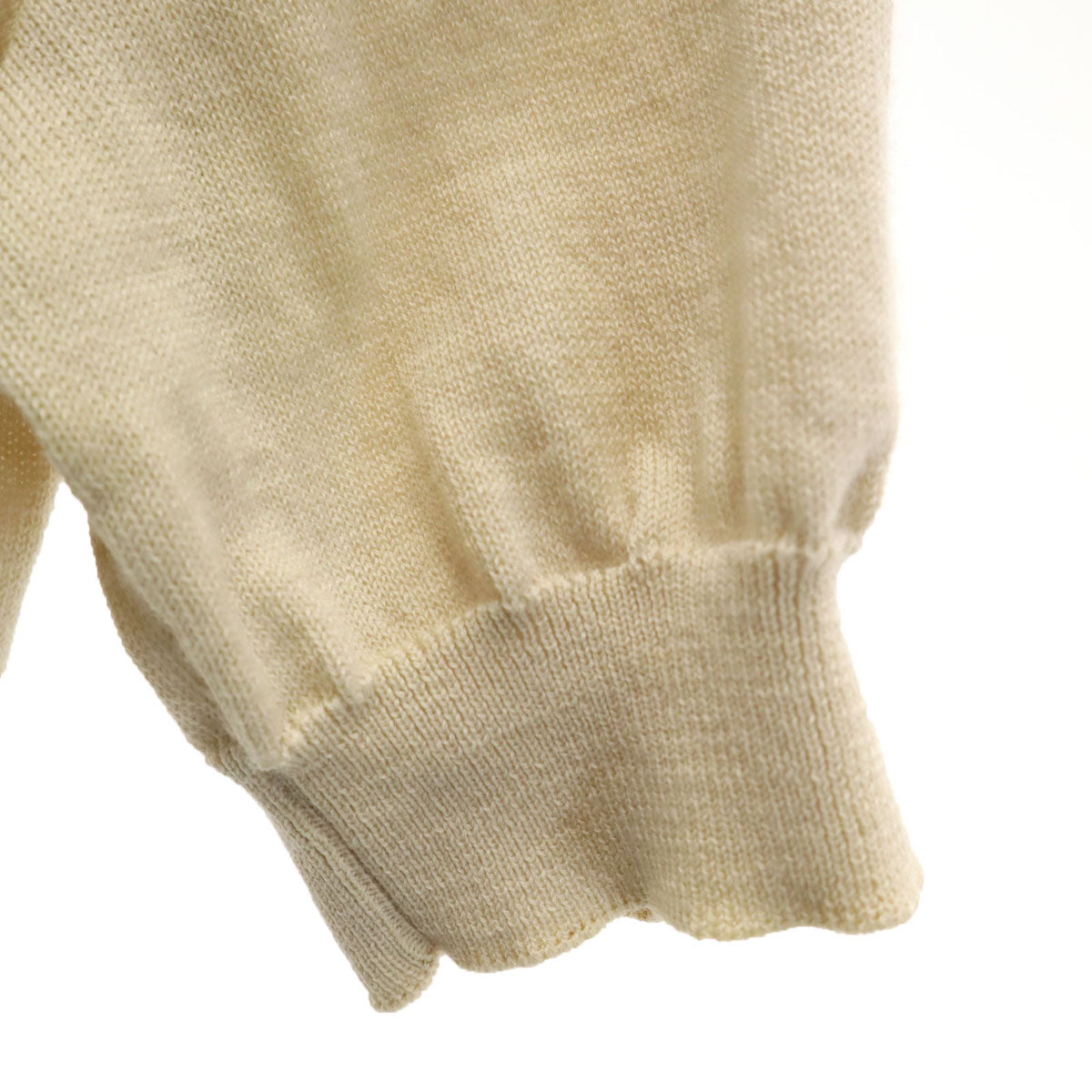 Valentino Garavani ヴァレンティノガラヴァーニ イタリア製 ウール100% 半袖 オープンカラー セーター 38/4 ベージュ系 ニット レディース