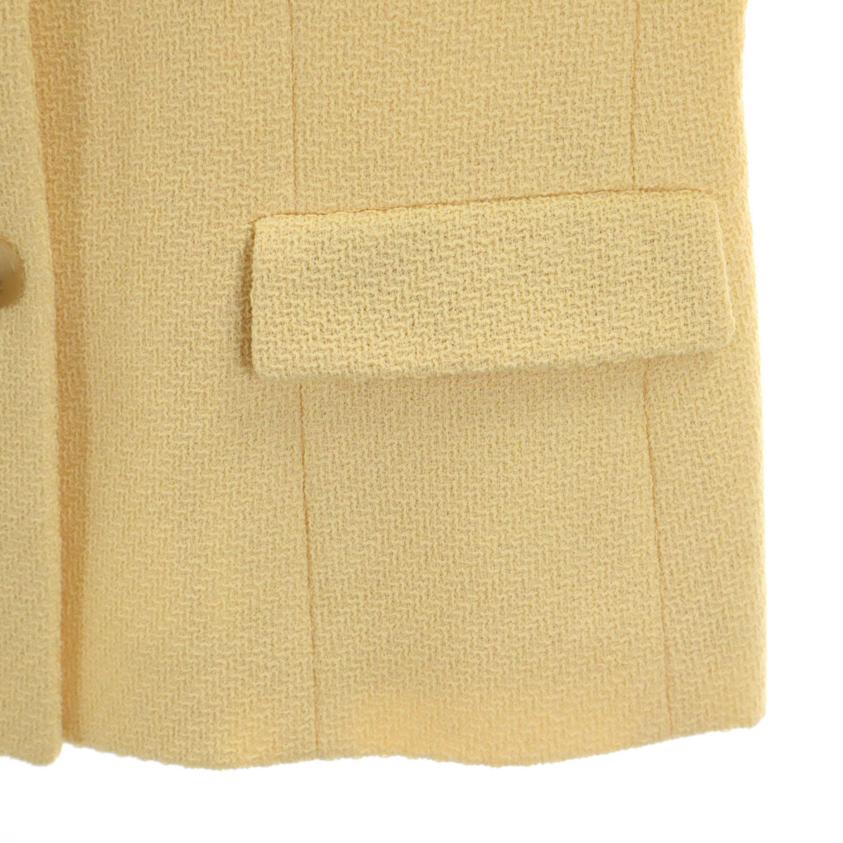 Aquascutum アクアスキュータム ウールブレンド 日本製 スカートスーツ 上下 セットアップ 9 イエロー レディース