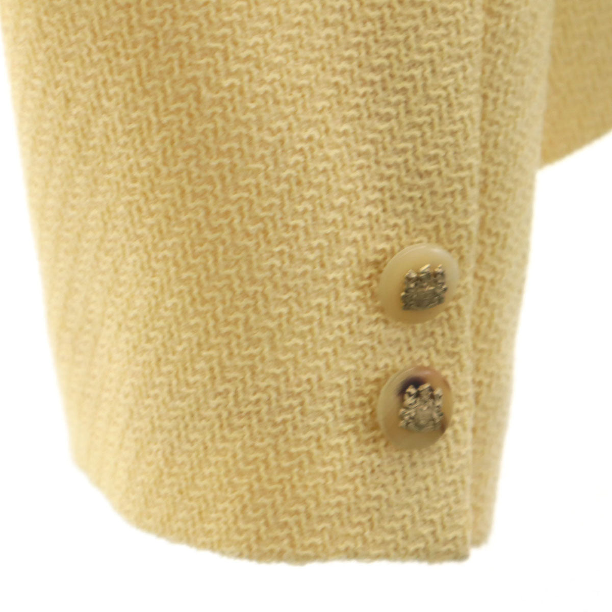 Aquascutum アクアスキュータム ウールブレンド 日本製 スカートスーツ 上下 セットアップ 9 イエロー レディース