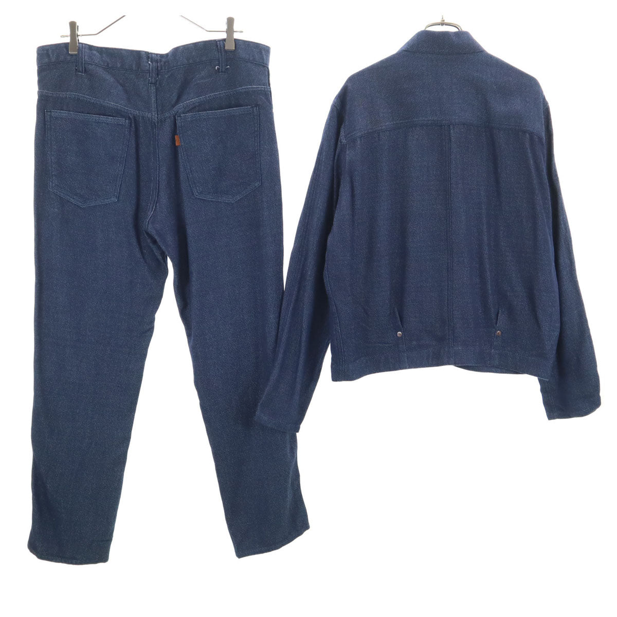 ナイスネス シルク100% 日本製 ジャケット 上下 セットアップ M ネイビー メンズ