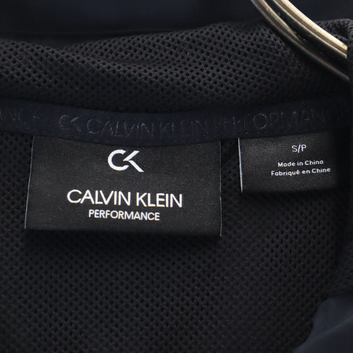 CK CALVIN KLEIN シーケーカルバンクライン ナイロンジャケット S チャコールブラック 裏メッシュ メンズ