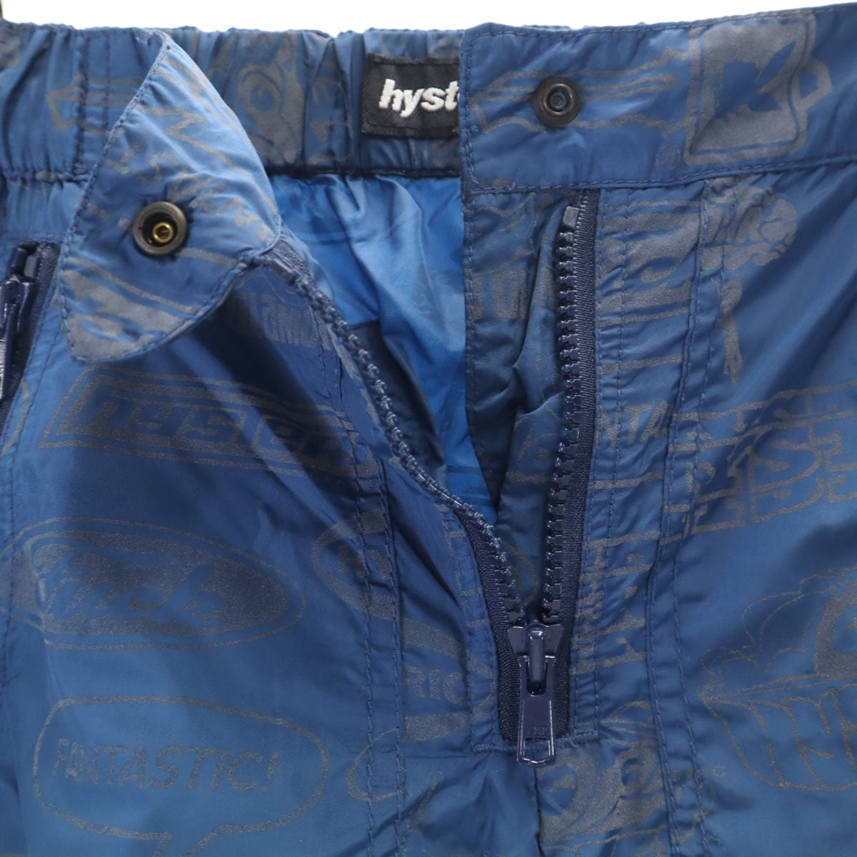 HYSTERICS ヒステリックス 総柄 ノースリーブ ナイロン ベスト 上下 セットアップ free ブルー NP10113 ON61215 アウトドア メンズ