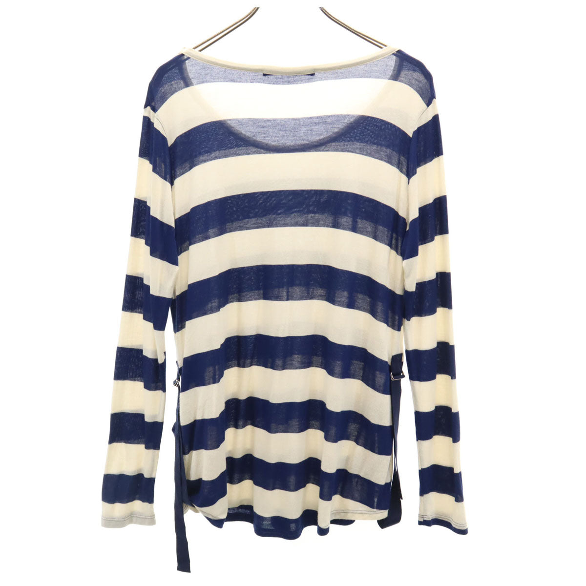 LIMI feu リミフゥ 日本製 ボーダー柄 長袖 Tシャツ S ブルー ロンT レディース