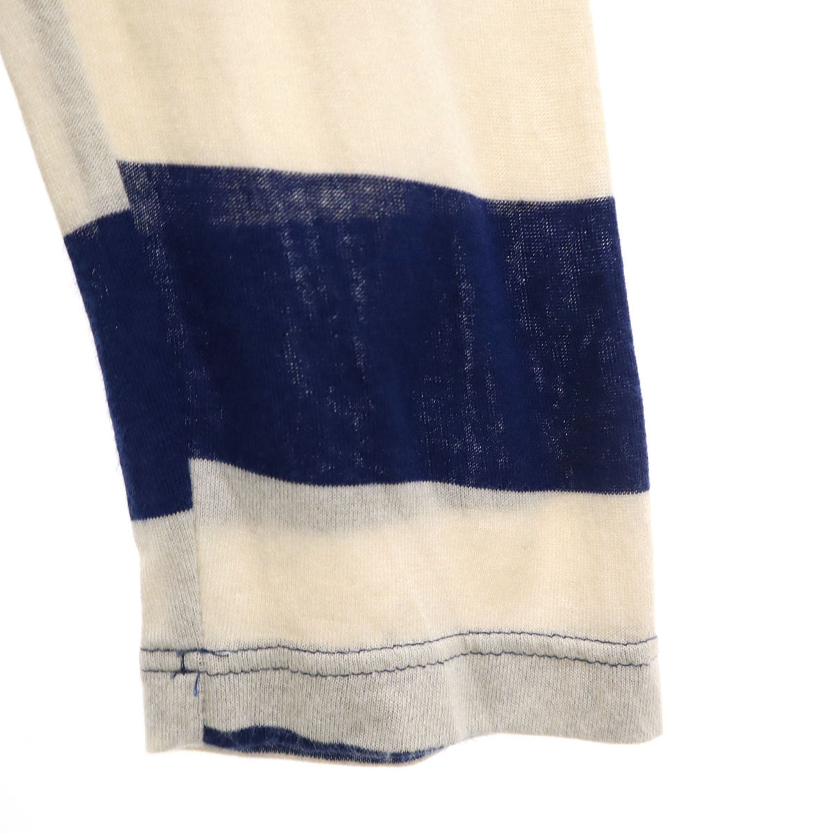 LIMI feu リミフゥ 日本製 ボーダー柄 長袖 Tシャツ S ブルー ロンT レディース