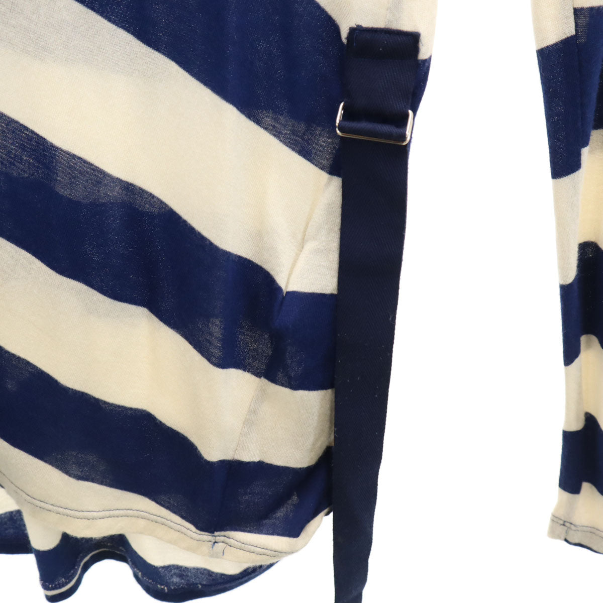 LIMI feu リミフゥ 日本製 ボーダー柄 長袖 Tシャツ S ブルー ロンT レディース