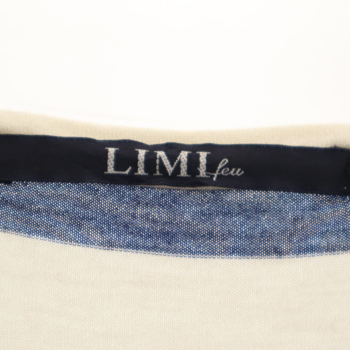 LIMI feu リミフゥ 日本製 ボーダー柄 長袖 Tシャツ S ブルー ロンT レディース