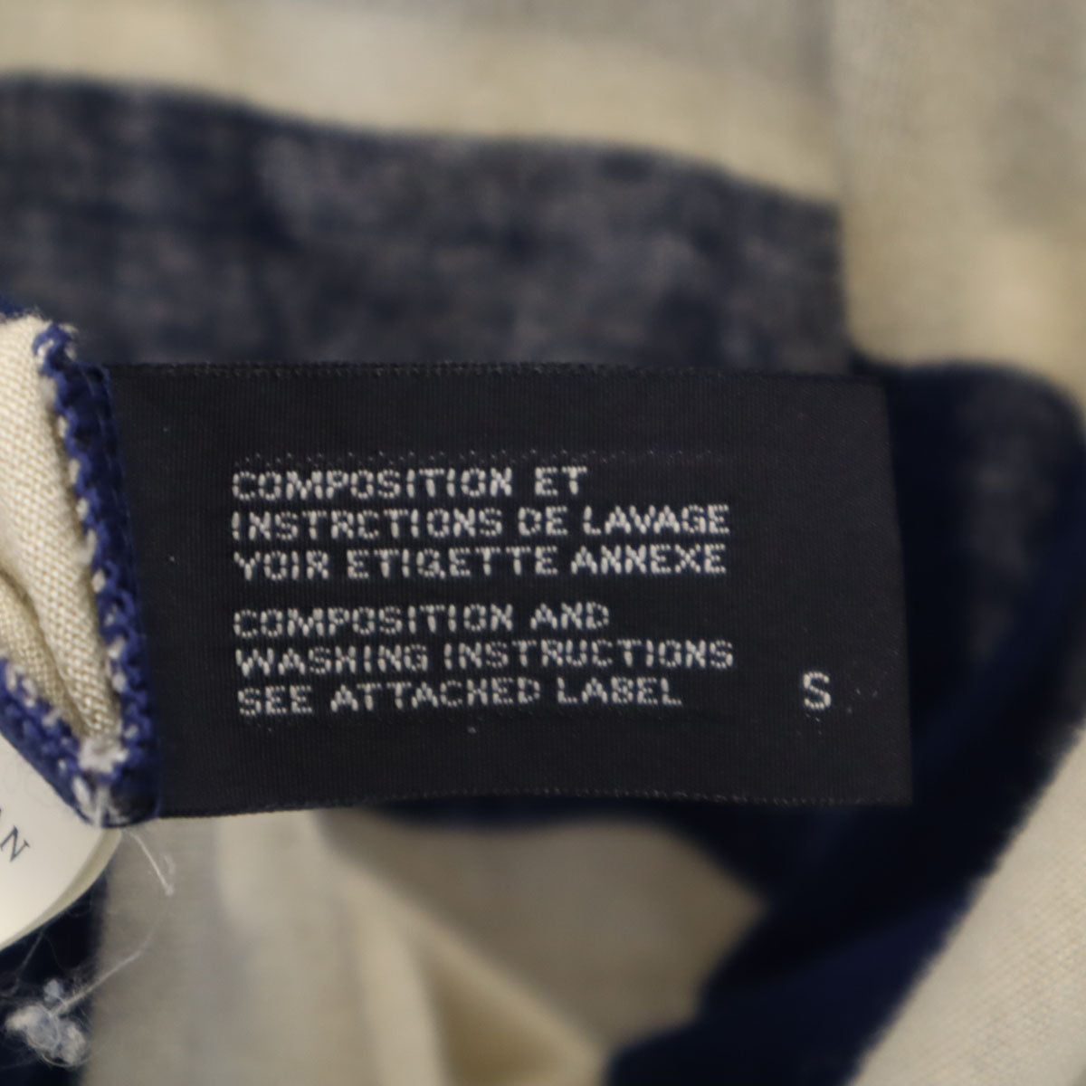 LIMI feu リミフゥ 日本製 ボーダー柄 長袖 Tシャツ S ブルー ロンT レディース