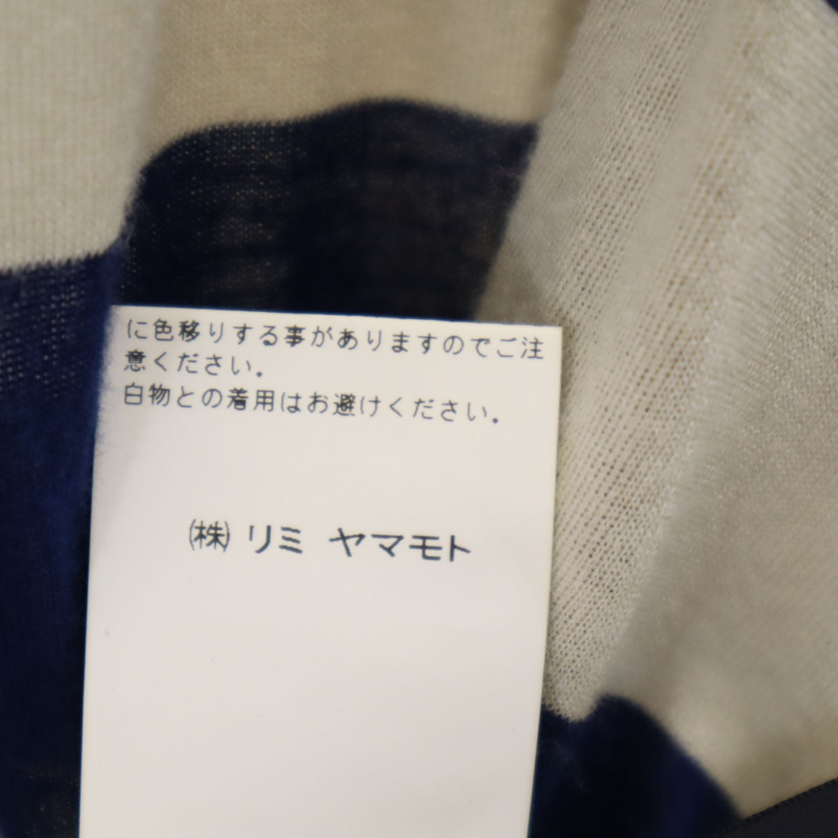 LIMI feu リミフゥ 日本製 ボーダー柄 長袖 Tシャツ S ブルー ロンT レディース