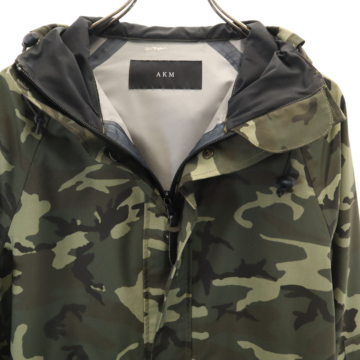 AKM エイケイエム 日本製 迷彩柄 カモフラ マウンテンパーカー L カーキ メンズ