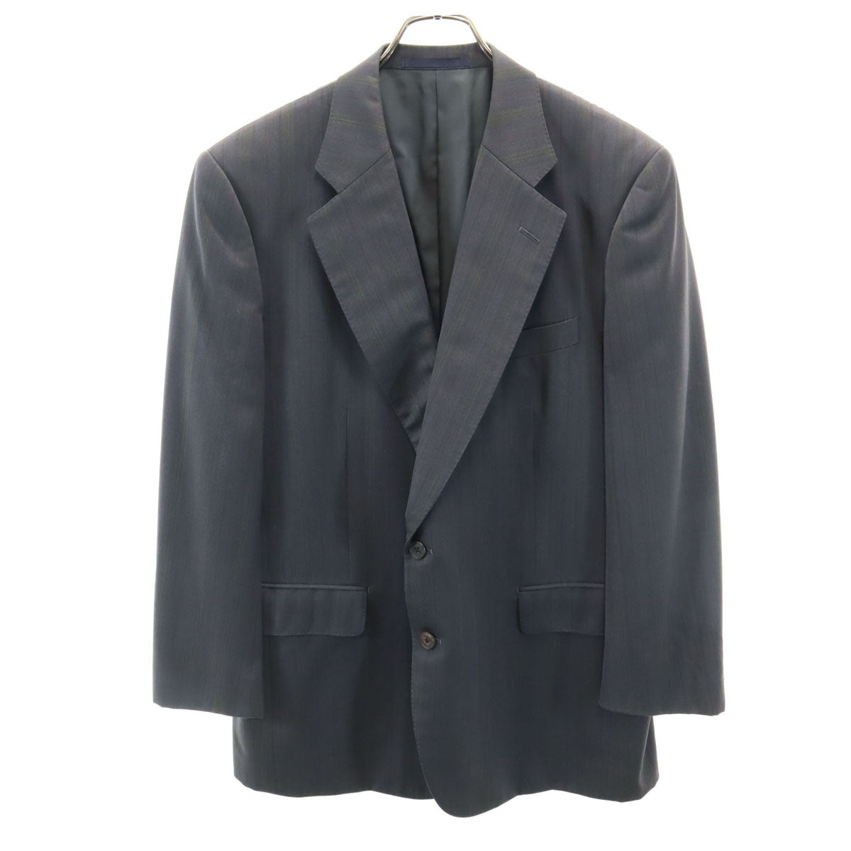 Aquascutum アクアスキュータム 90s オールド ストライプ柄 テーラードジャケット BE-5 グレー系 メンズ