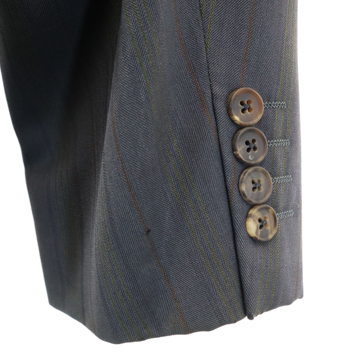 Aquascutum アクアスキュータム 90s オールド ストライプ柄 テーラードジャケット BE-5 グレー系 メンズ