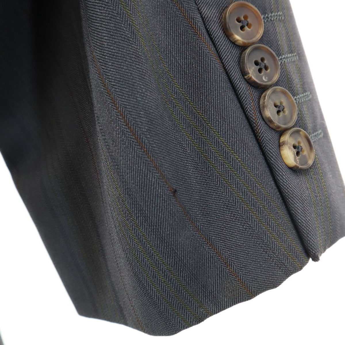 Aquascutum アクアスキュータム 90s オールド ストライプ柄 テーラードジャケット BE-5 グレー系 メンズ