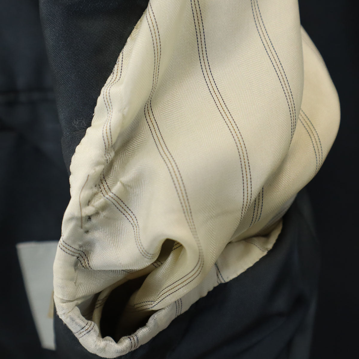 Aquascutum アクアスキュータム 90s オールド ストライプ柄 テーラードジャケット BE-5 グレー系 メンズ