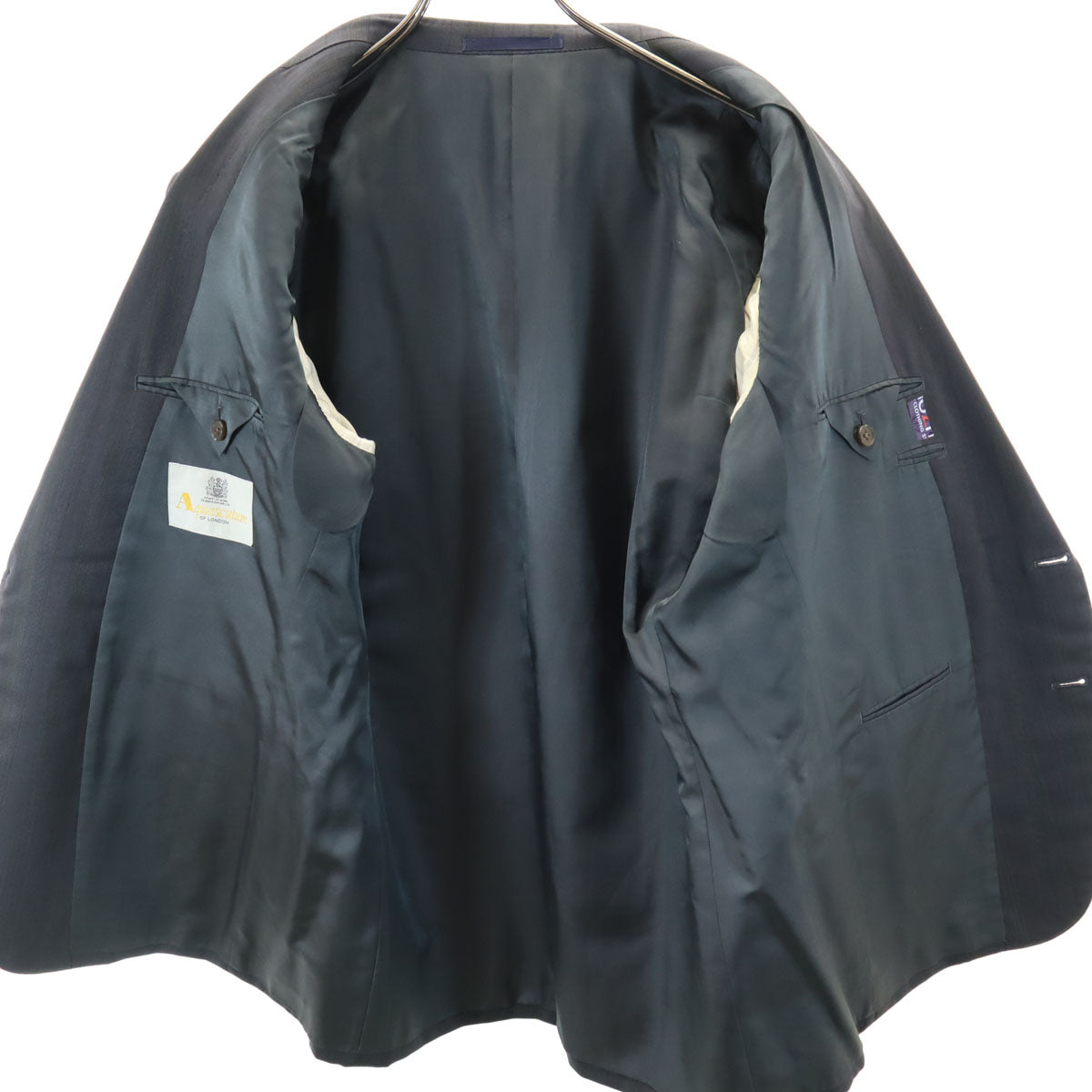 Aquascutum アクアスキュータム 90s オールド ストライプ柄 テーラードジャケット BE-5 グレー系 メンズ