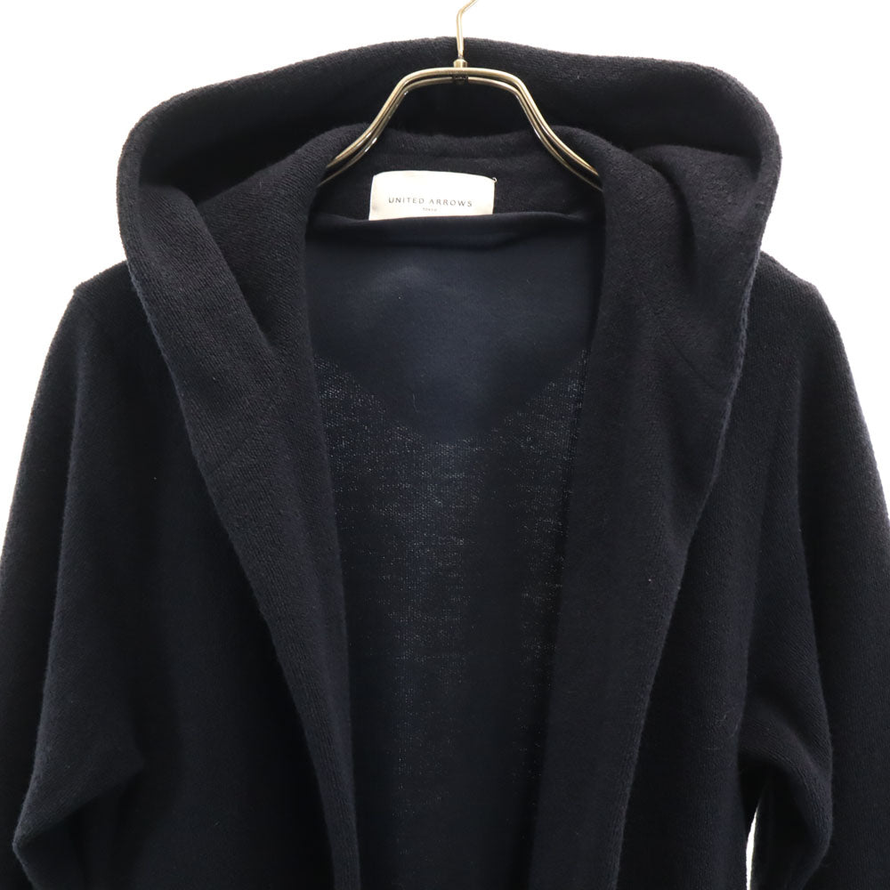 UNITED ARROWS ユナイテッドアローズ 日本製 長袖 パイル地 カーディガン ネイビー レディース