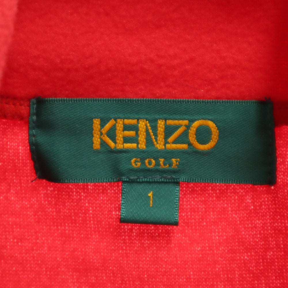 KENZO GOLF ケンゾーゴルフ 90s オールド 長袖 タートルネック フリース Tシャツ 1 レッド メンズ