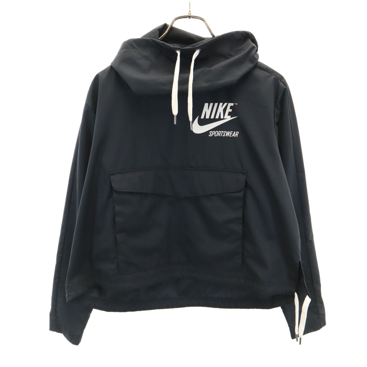 NIKE ナイキ アノラック プルオーバー ジャケット L ブラック ウィンドブレーカー レディース