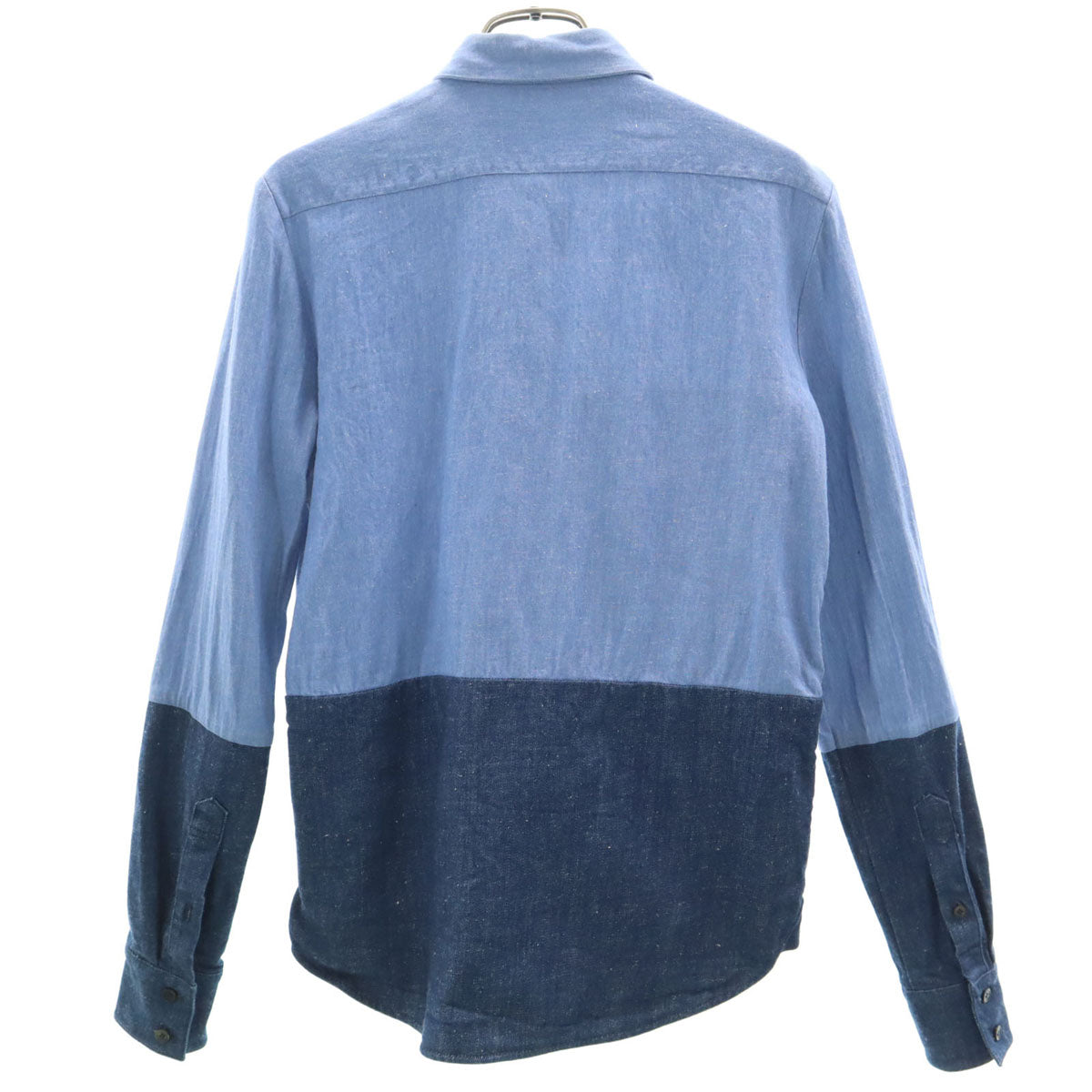 CELINE セリーヌ 長袖 ツートンカラー デニムシャツ 36 ライトブルー レディース