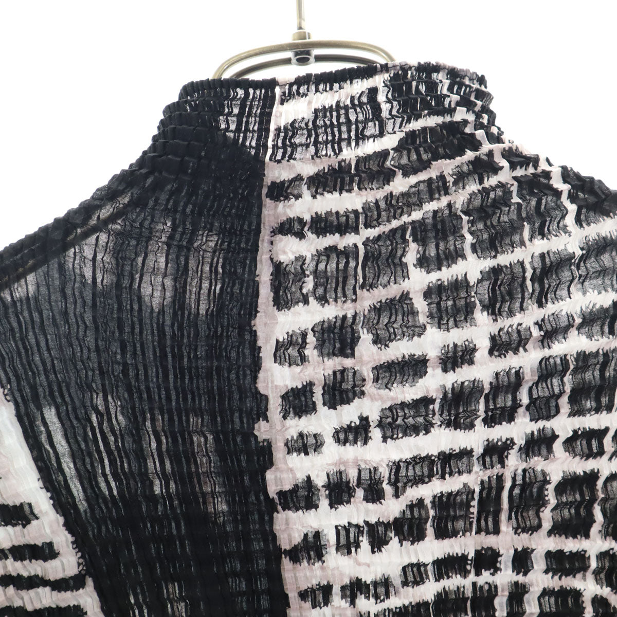 ISSEY MIYAKE イッセイミヤケ 90s オールド 日本製 総柄 長袖 ハイネック カットソー M ブラック レディース