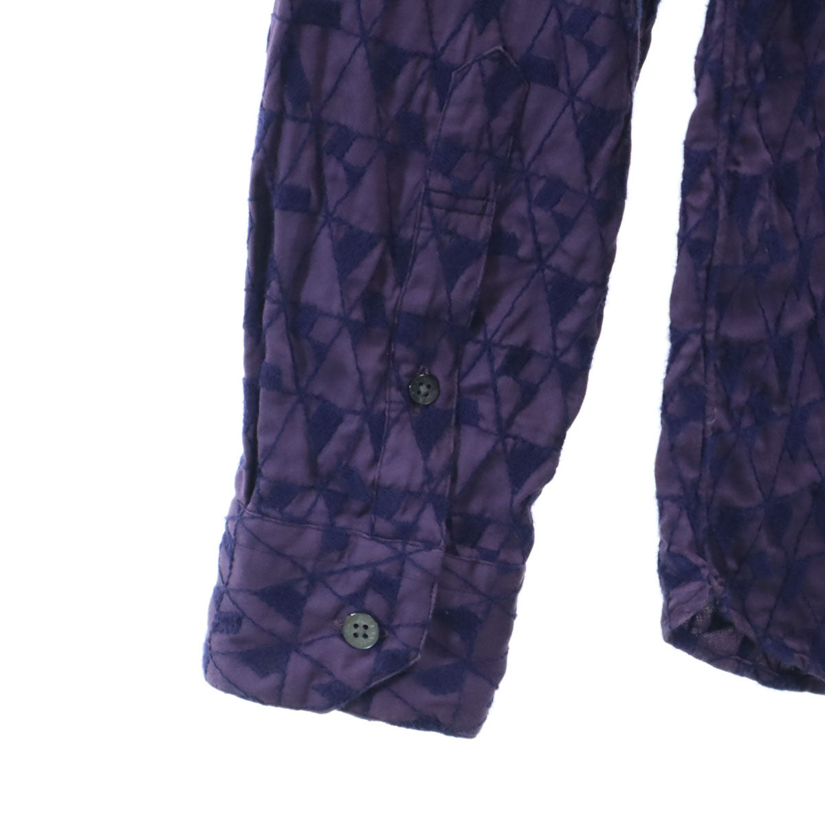 LANVIN en Bleu ランバンオンブルー 日本製 総柄 長袖 シャツ 48 パープル メンズ