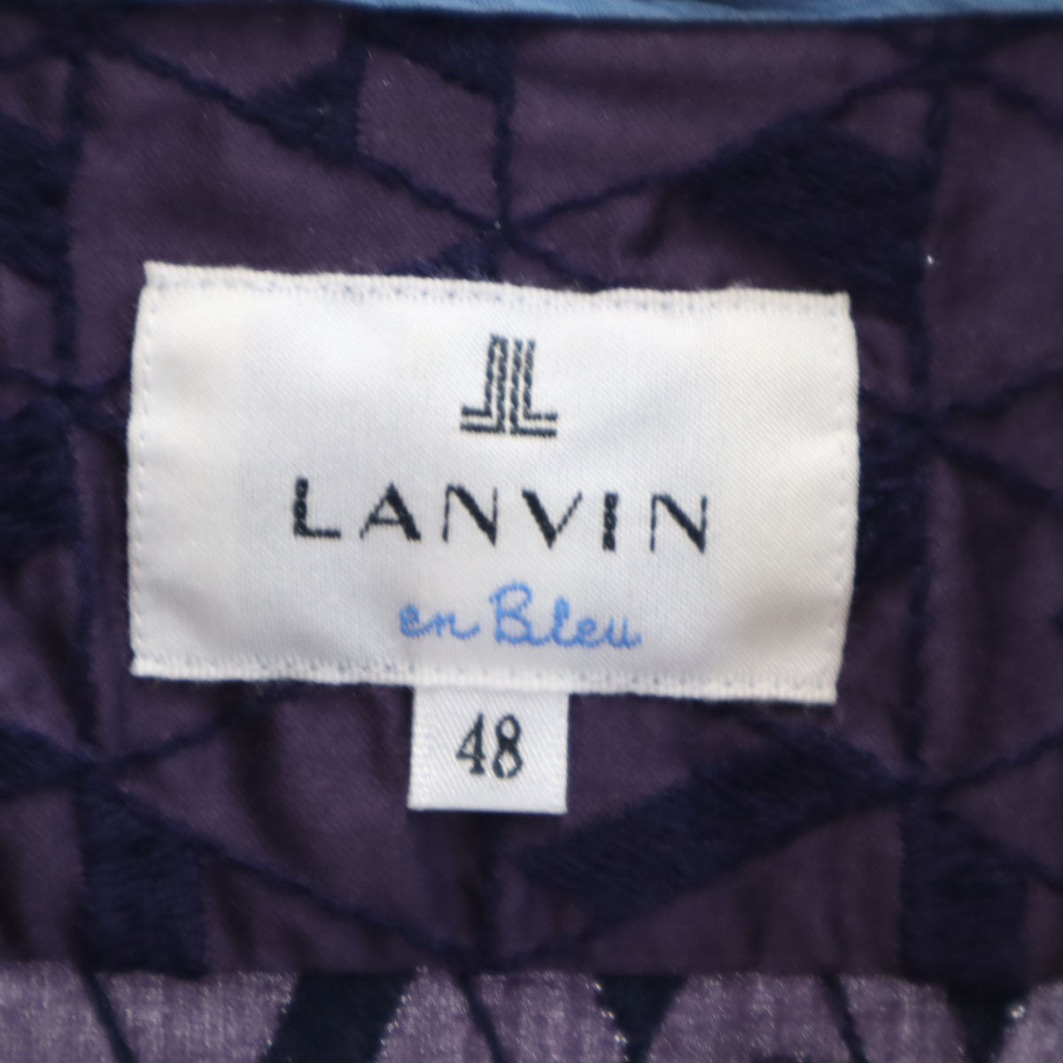LANVIN en Bleu ランバンオンブルー 日本製 総柄 長袖 シャツ 48 パープル メンズ