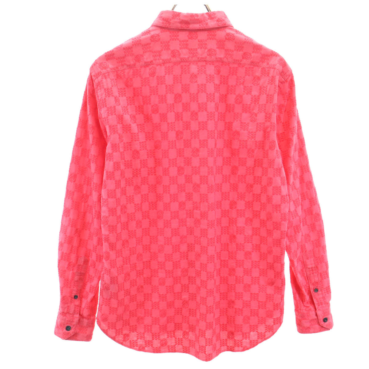 LANVIN en Bleu ランバンオンブルー 日本製 総柄 長袖 シャツ 48 レッド メンズ