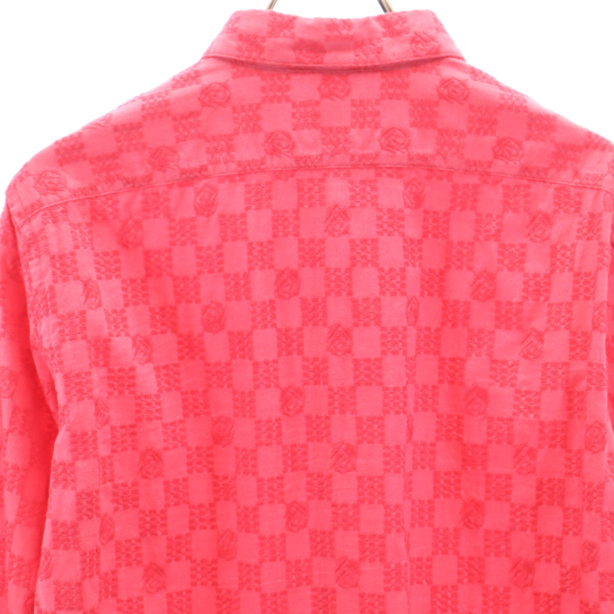 LANVIN en Bleu ランバンオンブルー 日本製 総柄 長袖 シャツ 48 レッド メンズ