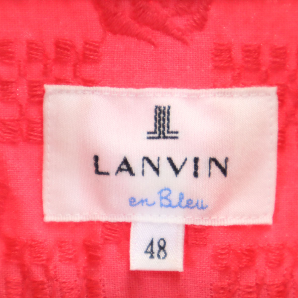 LANVIN en Bleu ランバンオンブルー 日本製 総柄 長袖 シャツ 48 レッド メンズ