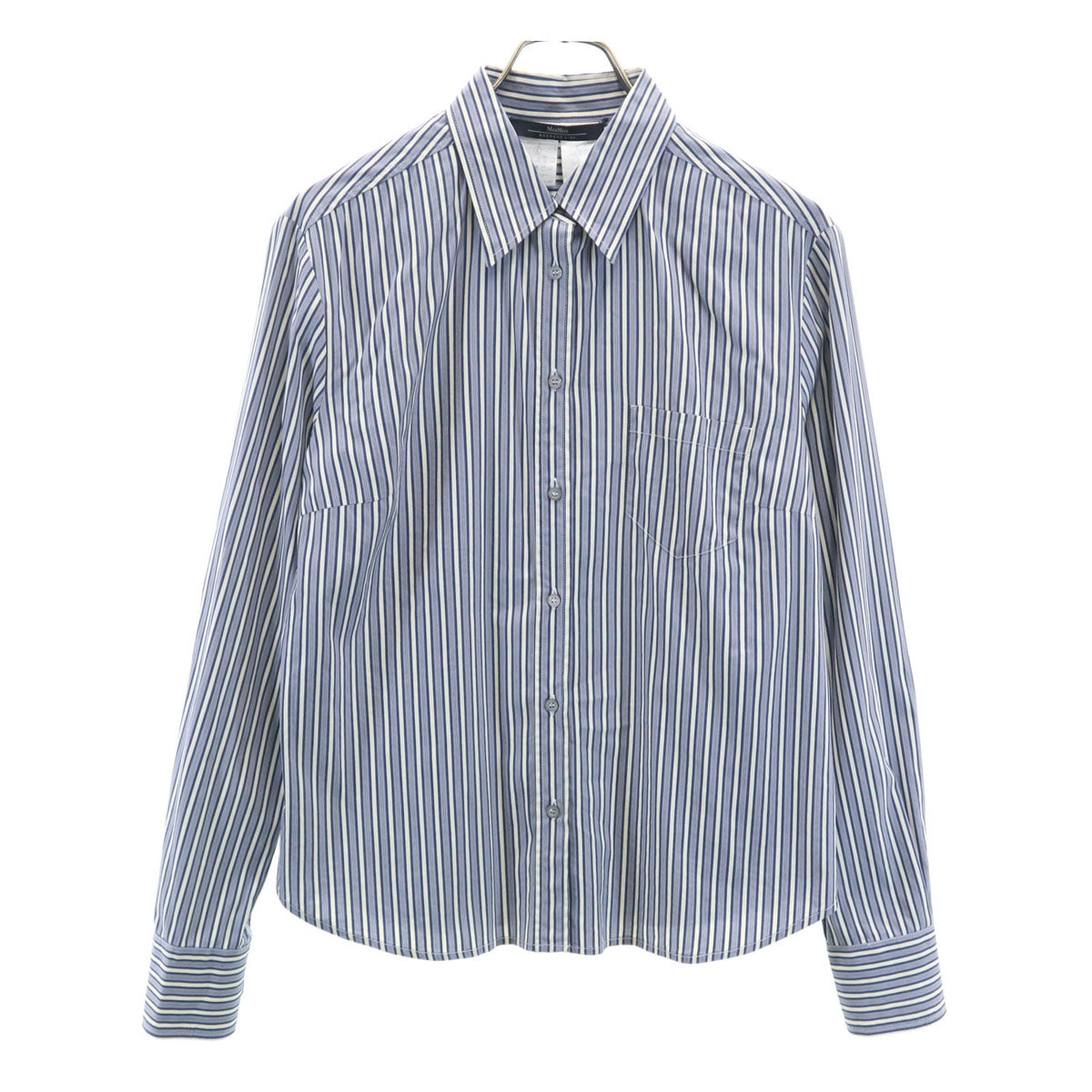 Max Mara WEEKEND LINE マックスマーラ ウィークエンド ストライプ柄 長袖 コットンシャツ L ブルー レディース