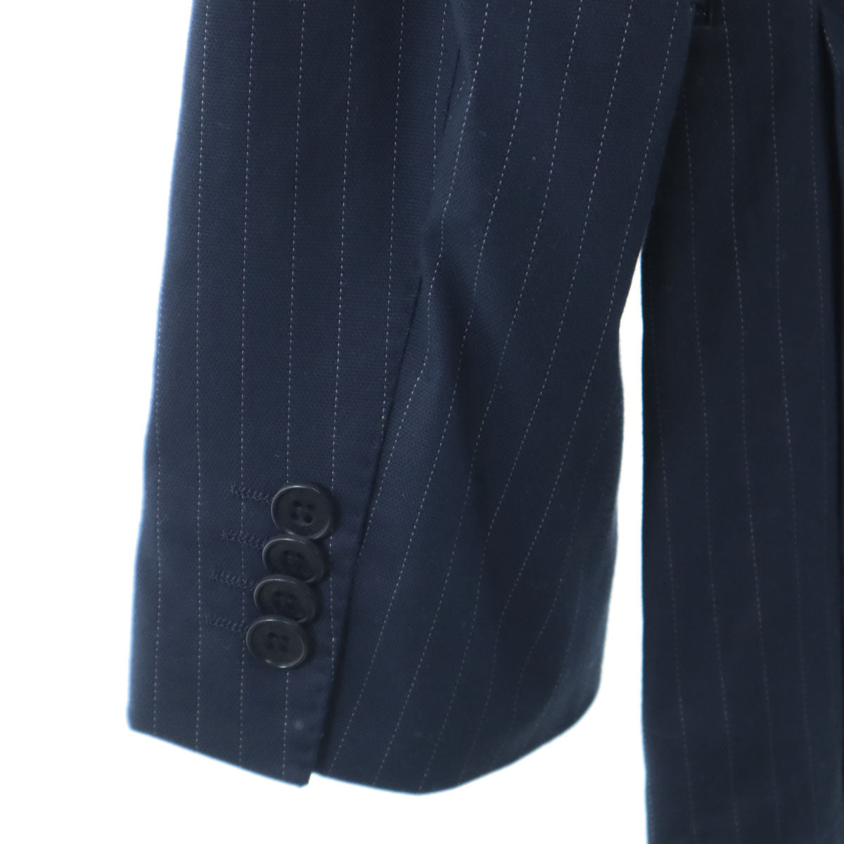 BURBERRY BLACK LABEL バーバリーブラックレーベル ストライプ柄 テーラードジャケット M ネイビー 衣装カバー付き メンズ