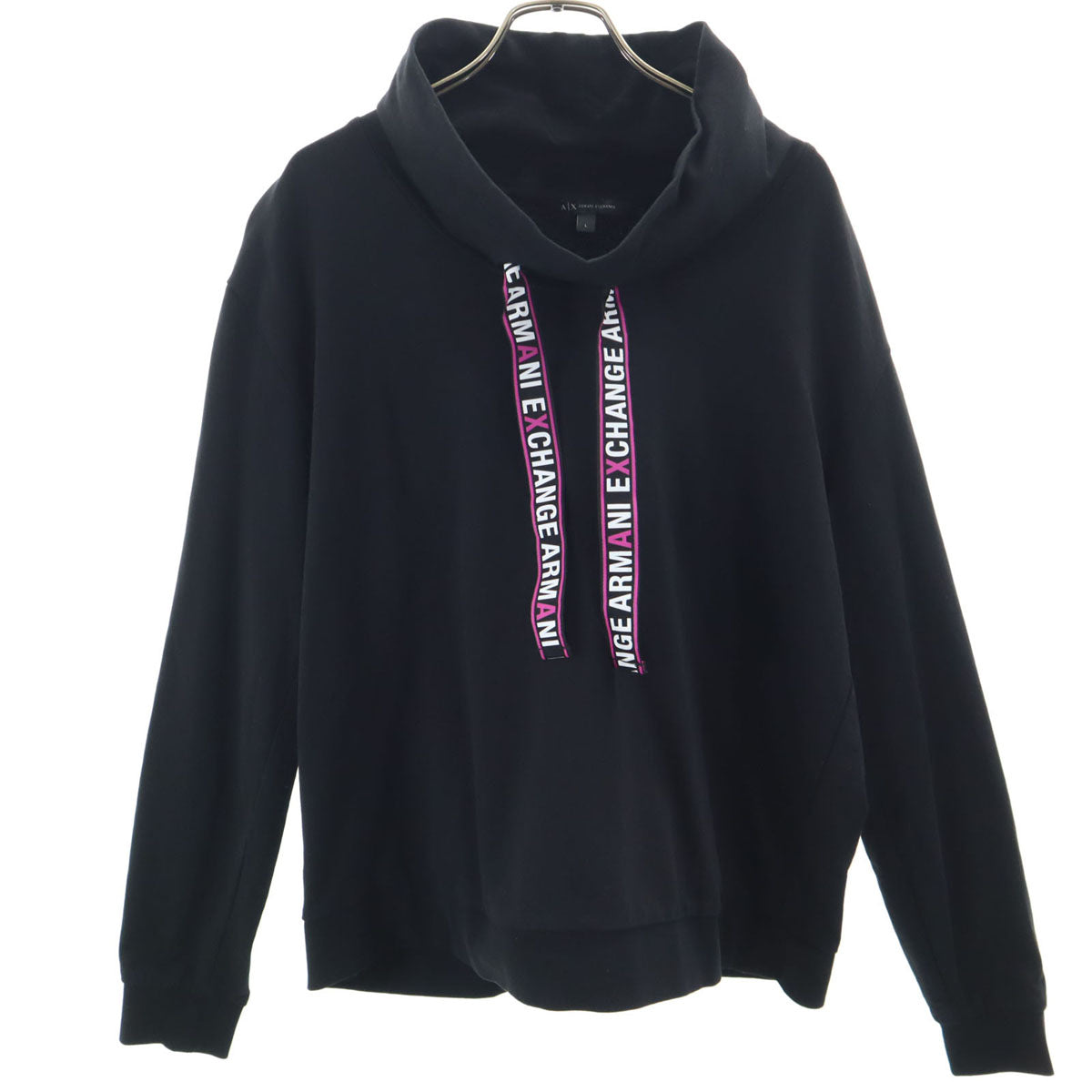 ARMANI EXCHANGE アルマーニエクスチェンジ 長袖 モックネック カットソー L ブラック レディース