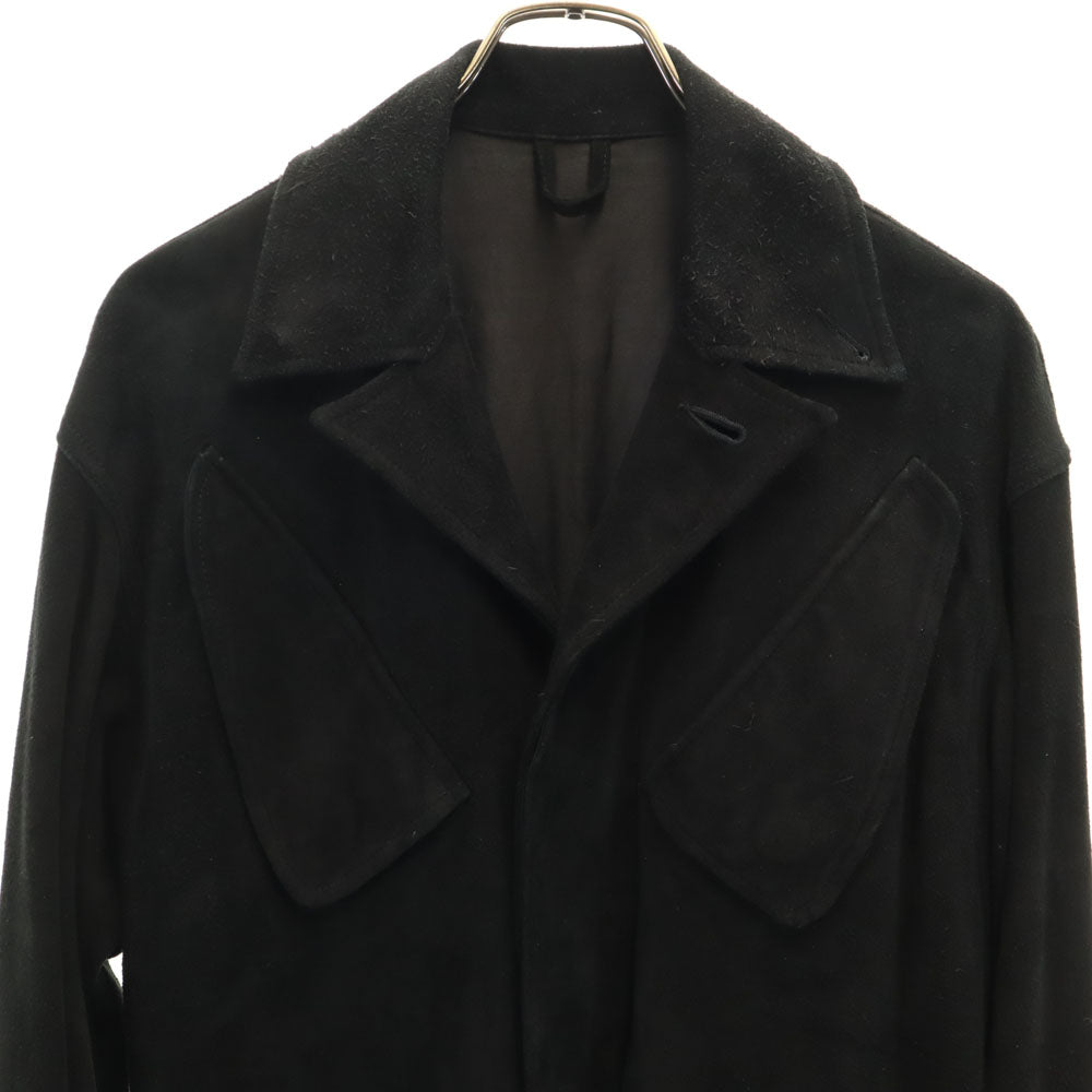 コモリ 日本製 スエードレザー ミリタリージャケット 1 ブラック COMOLI 鹿革 メンズ