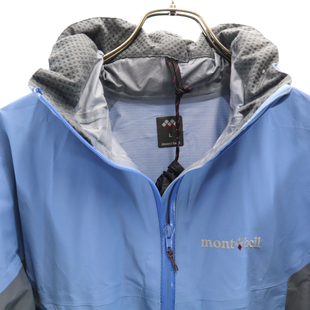 mont-bell モンベル レインジャケット L ブルー系 収納袋付き レディース