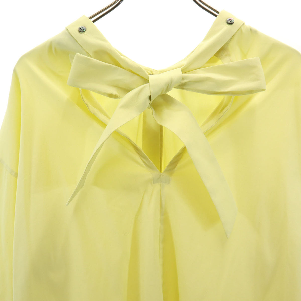 イーハトーブ 日本製 長袖 ストレッチ シャツ FREE イエロー系 比翼 レディース